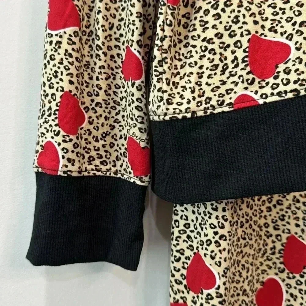 DKNY Animal Print Two Piece Pajamas Set - Size S